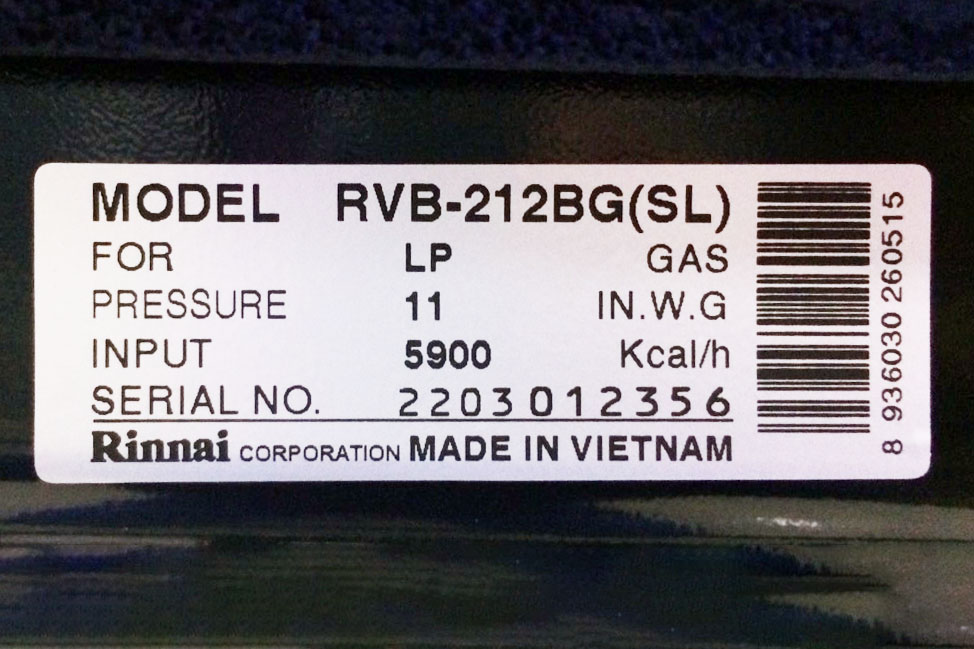 Bếp gas đôi âm mặt kính RINNAI RVB-212BG
