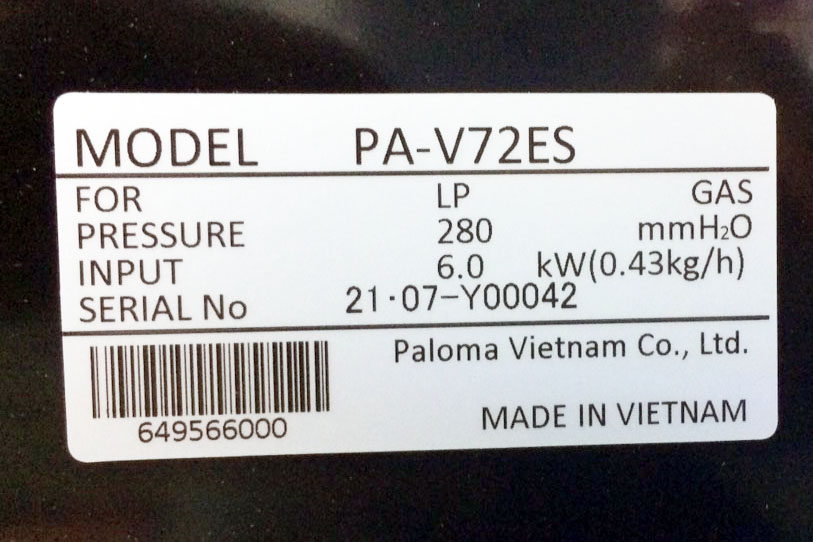 Bếp gas dương Paloma PA-V72ES
