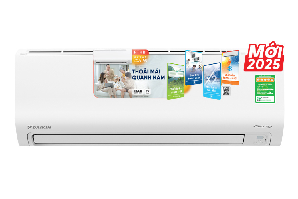 Điều hòa Daikin 1 chiều Inverter tích hợp sưởi 9.000BTU FTHB25ZVMV