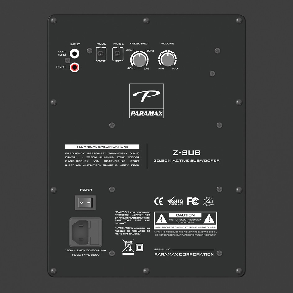 Loa siêu trầm Paramax Z-SUB, công suất 600W, Bass 30cm