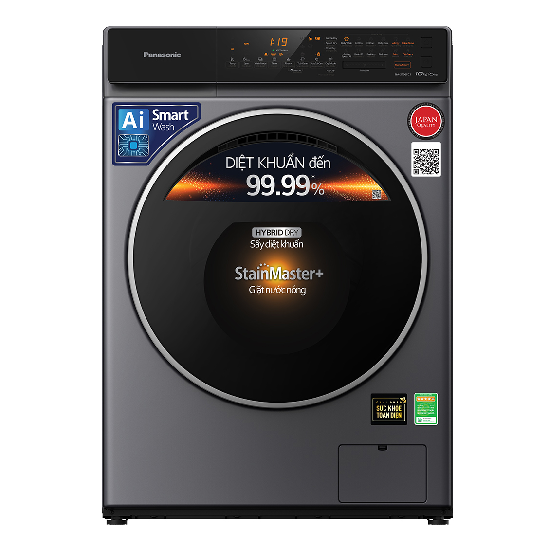 Máy giặt sấy 3Di Inverter Panasonic 10/6kg NA-S106FC1LV