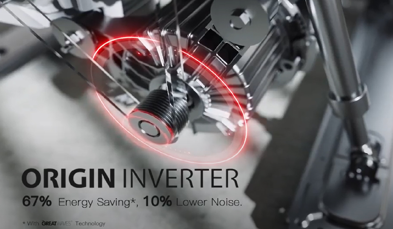 Máy giặt Toshiba Inverter 8.5 Kg TW-BK95G4V(WS) - Động cơ Origin Inverter vận hành mạnh mẽ bền bỉ, êm ái và tiết kiệm điện