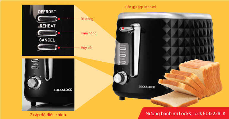 Nướng B&aacute;nh M&igrave; Lock& Lock EJB222BLK