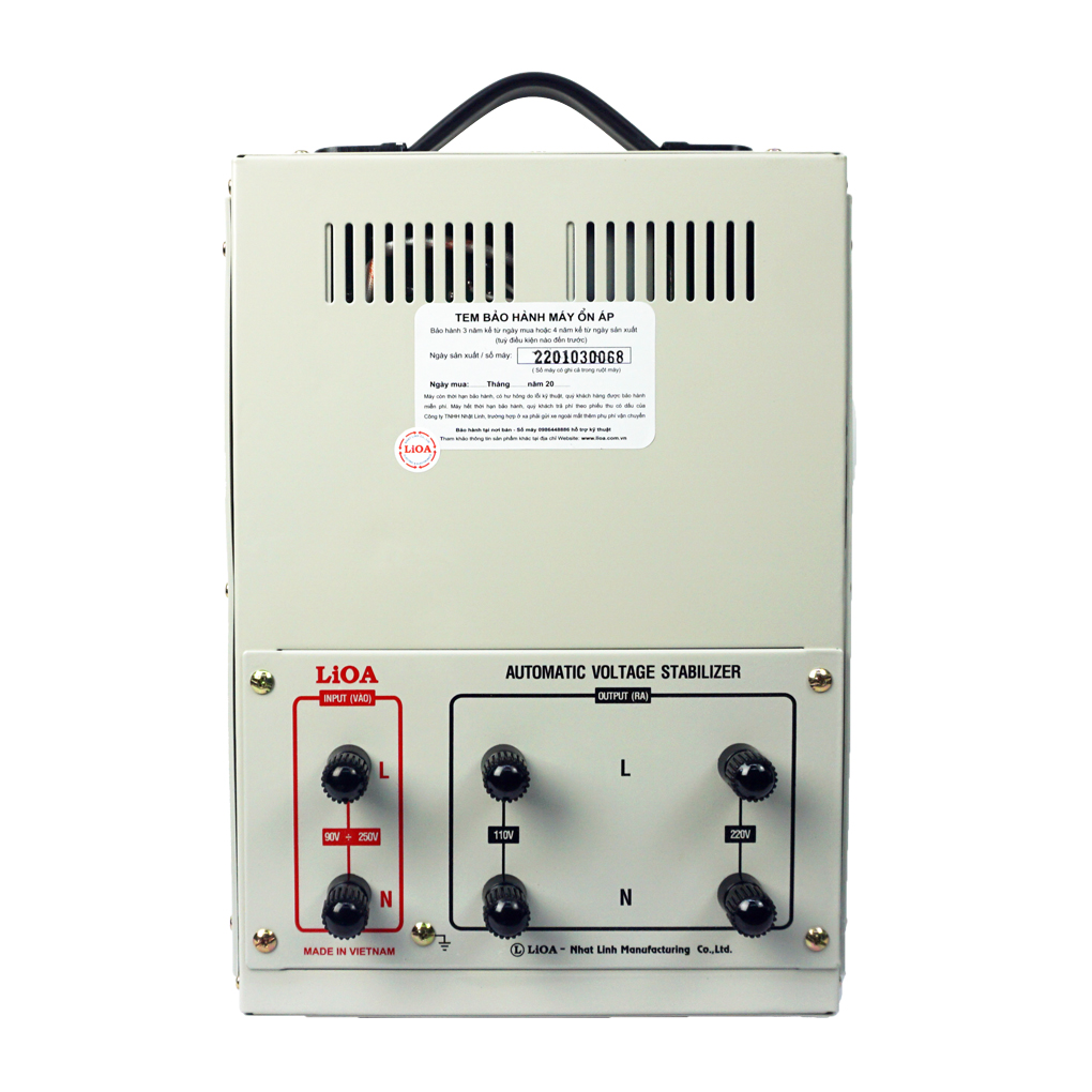 Ổn áp Lioa DRI-10000II dải 90-250V công suất 5400W