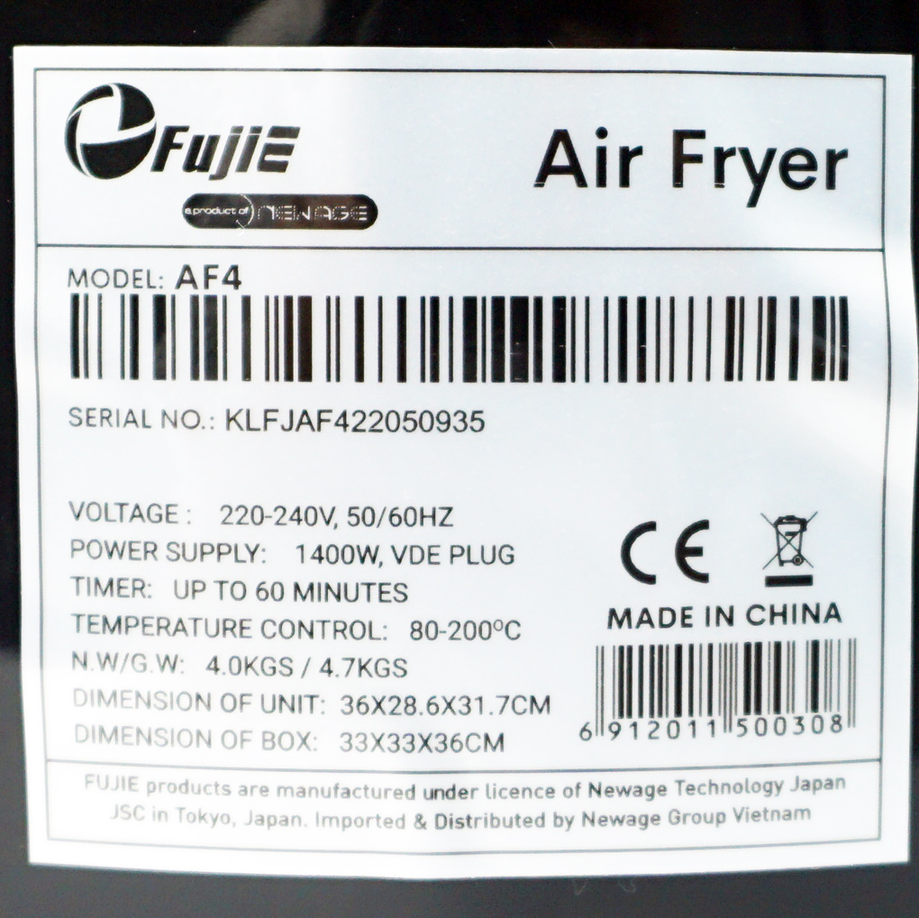 Nồi chiên không dầu 5L Fujie AF4