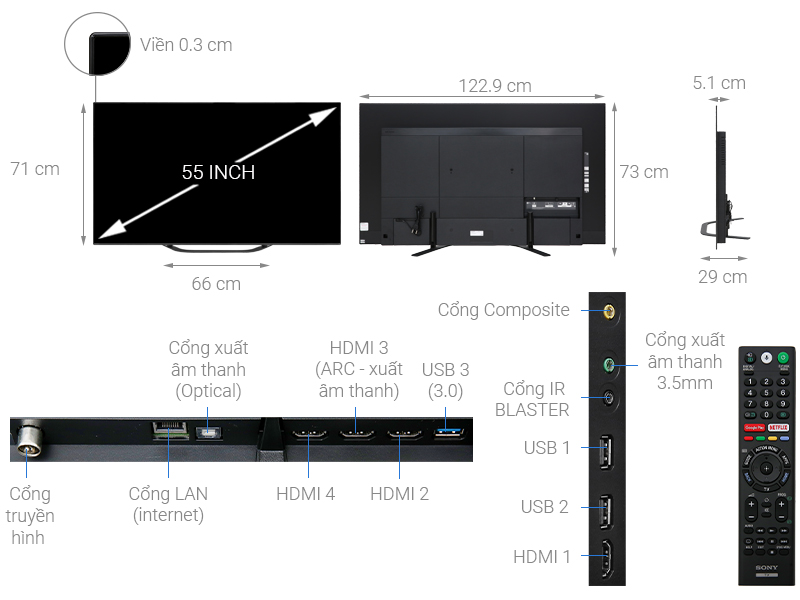 Tivi Sony OLED android 55 inch KD-55A8G
