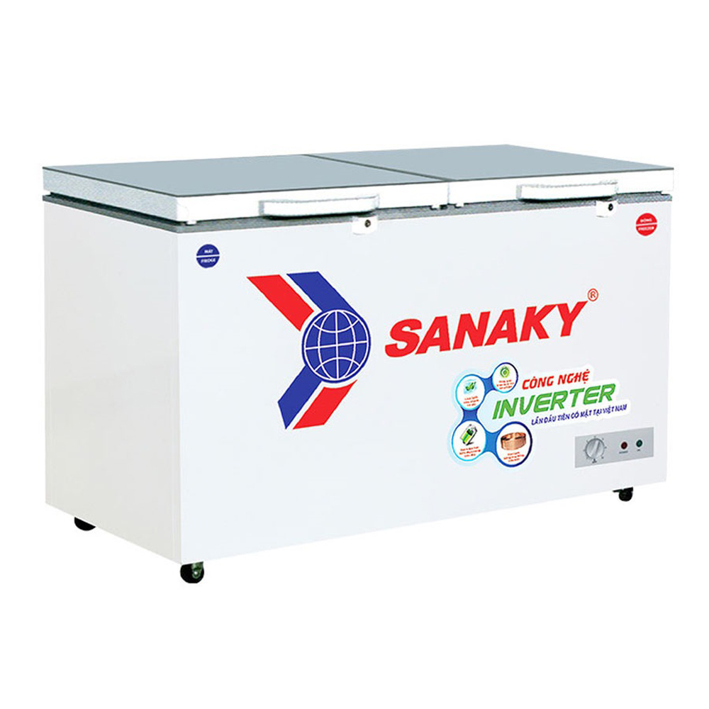 Tủ bảo quản Sanaky 400 lít VH-4099W4K, inverter, 2 ngăn, kính cường lực