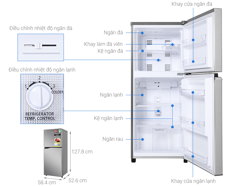 Nội thất tủ lạnh Panasonic BA190PPVN