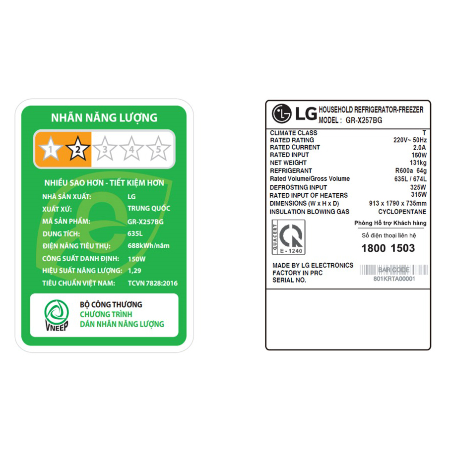 Tủ lạnh LG 635 lít Side By Side InstaView Door-in-Door GR-X257BG