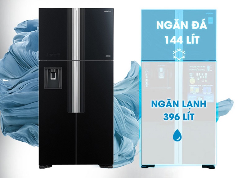 Dung t&iacute;ch 540 l&iacute;t - Tủ lạnh Hitachi Inverter 540 l&iacute;t R-FW690PGV7X GBK