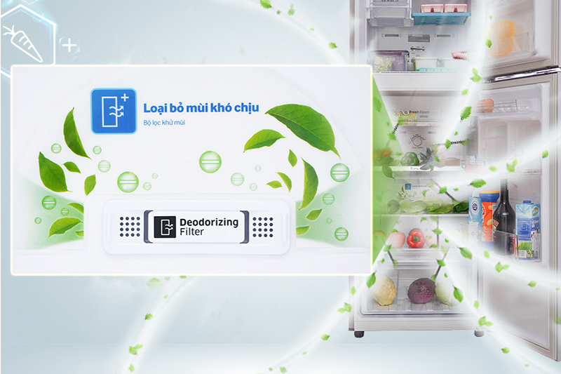 Tủ lạnh Samsung Inverter 208 l&iacute;t RT20HAR8DDX/SV - Bộ lọc Deodorizer khử m&ugrave;i kh&aacute;ng khuẩn